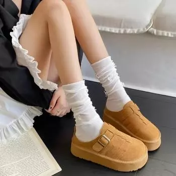 2024 Hot Selling New Comfortable Classic Thick Soled Mule Shoes Slippers Women s Thick Soled Women s Fashion Slip-on Beach Shoes 35 бежевый