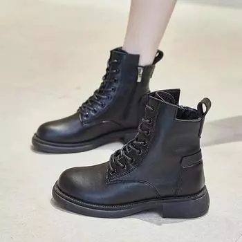 2024 Лидер продаж Новые женские ботинки Однотонные зимние остроносые модные ботинки Универсальные теплые короткие женские ботинки Zapatos 35 чёрный