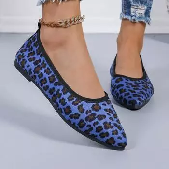 2024 Hot Selling Versatile and Comfortable Leopard Print Women s Ballet Flats One-Foot Pointed Toe Comfortable Non-Slip Casual 36