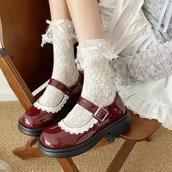 2024 Лидер продаж, женские туфли Мэри Джейн с круглым носком, неглубоким вырезом, подходящим по цвету, на среднем каблуке с прорезной пряжкой 35 бежевый