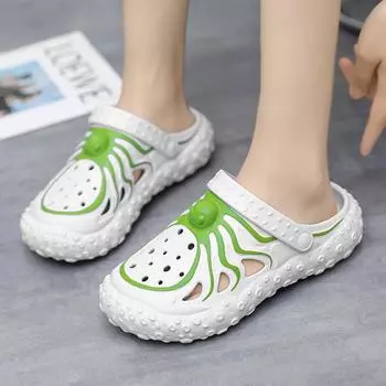 2024 импортная торговля обувь с дырочками на толстой подошве универсальные дышащие тапочки летняя одежда модные мягкие подошвы удобные пляжные сандалии 35