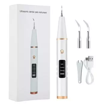 2024 Электрический ультразвуковой скалер для отбеливания зубов, чистки, удаления зубного налета, удаления зубного камня, удаления зубного камня чёрный