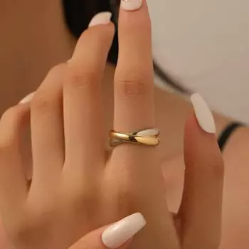 2024 Качественные женские кольца: Золото, серебро, медь смешанного цвета с гальваническим покрытием, устойчивая к выцветанию