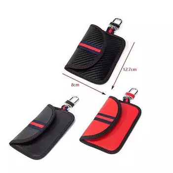 2024 Карбоновый противоугонный чехол для ключей от автомобиля RFID PU красный