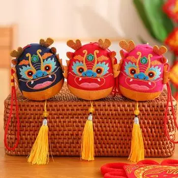 2024 Китайский Новогодний Дракон Плюшевая Игрушка с Ремешком Кисточкой Дракон Кукла-талисман Подвеска Подвесной Орнамент Китайский Лунный Новый Год Подарок