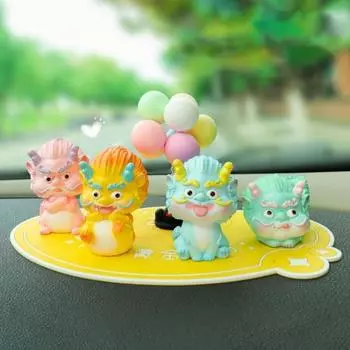 2024 Китайский Новый Год Фигурки Дракона Украшение Интерьера Автомобиля Симпатичные Мультяшные Миниатюры Автомобиля синий