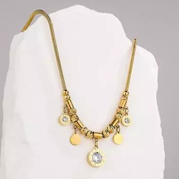 2024 колье-чокер золотого цвета для элегантных женщин, невыцветающие ювелирные изделия из нержавеющей стали 316L