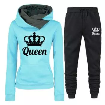 2024 комплект парных толстовок с капюшоном, женская повседневная свободная спортивная одежда с длинными рукавами, флисовая толстовка с капюшоном, спортивные штаны S