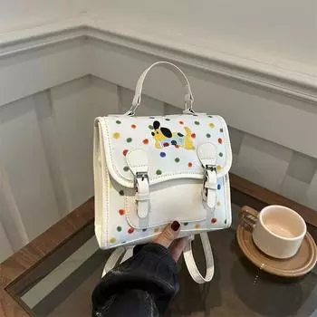 2024 корейская версия ins модный и красивый модный милый иностранный стиль большой вместимости персонализированный женский рюкзак повседневная женская сумка белый