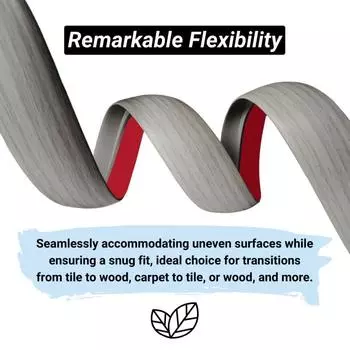 2024 Ковролин-Плитка Переходная полоса Износостойкая Разрезаемая Пороговая Крышка Бытовая Самоклеящаяся Разделительная Лента Дверной Проем серый