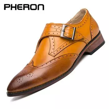 2024 Кожаные туфли Мужская обувь для официальных деловых встреч Обувь для джентльменов Формальная обувь для свадебных вечеринок Плоские туфли Zapatos Hombre 6 коричневый