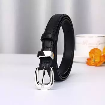 2024 Кожаный ремень для женщин, трендовый простой и универсальный первый слой из коровьей кожи с пряжкой, декоративный тонкий ремень 95cm