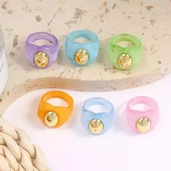 2024 красочные геометрические прозрачные акриловые кольца из смолы для женщин, модное овальное кольцо на палец для девочек, летние праздничные украшения Anillos