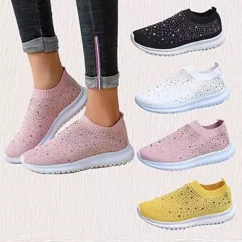 2024 Кроссовки для ходьбы на открытом воздухе Весна Лето Модные дышащие сетчатые туфли на плоской подошве для женщин 35 серый