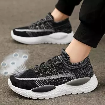 2024 кроссовки, мужские легкие дышащие кроссовки для бега, ходьбы, мужские кроссовки на шнуровке для взрослых, Zapatillas De Deporte 39 чёрный