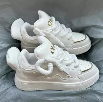 2024 Кроссовки женские белые кроссовки женские балетки повседневные туфли на вулканизированной резиновой подошве толстые кроссовки 36 белый