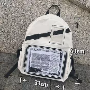 2024 Крутой двухмерный прозрачный рюкзак - большая вместимость для студенческого досуга красный