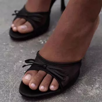 2024 кружевные сетчатые босоножки летние босоножки с открытой пяткой женские босоножки на высоком каблуке модные туфли на шпильках женские 35 чёрный