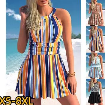 2024 Купальники, женские пляжные купальники, модный принт, танкини, летние сексуальные купальники, танкини, пляжный костюм из двух предметов, модный танкини S чёрный