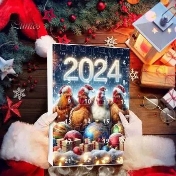 2024 Куриный Адвент Календарь Разные Куриные Слепые Коробки Сюрприз Детский Подарок Новый Год 24 Дня Календарь Обратного Отсчета Рождественский Отсчет Украшения Подарок C