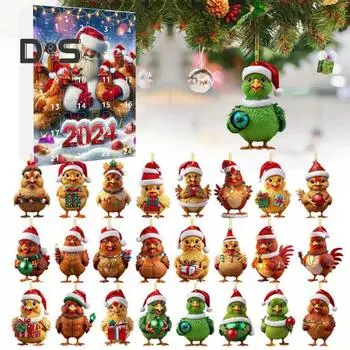 2024 Куриный Адвент Календарь Разные Куриные Слепые Коробки Сюрприз Детский Подарок Новый Год 24 Дня Календарь Обратного Отсчета Рождественский Отсчет Украшения Подарок C