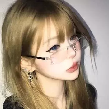 2024 Квадратные очки без оправы с защитой от синего света для женщин и мужчин, летние очки с серебряной оправой, оптические очки для чтения и работы за компьютером чёрный