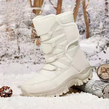2024 ladies New Snow Boots Outdoor hightop antislip shoe Fashion travel waterproof cotton boot Comfort casual women shoes Botas 36 чёрный