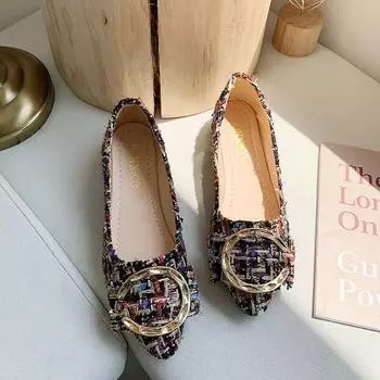 2024 Ladies Shoes Slip-on Women s Pumps Plus Size Dress Pumps Women Metal Decoration Pointed Toe Low Square Heel Shoes Female 35 покинуть белый