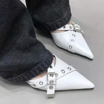 2024 летняя женская новая сексуальная водонепроницаемая обувь из искусственной кожи с острым носком для улицы, повседневная, удобная, для вечеринок, на высоком каблуке 35