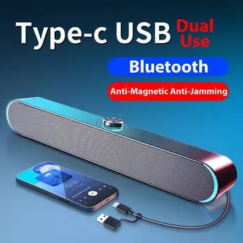 2024 LED TV Sound Bar AUX Проводная Беспроводная Bluetooth-колонка Система Домашнего Кинотеатра SoundBar PC Компьютерные Колонки с Микрофоном