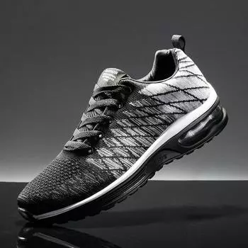 2024 легкие дышащие кроссовки, сетчатые дышащие резиновые кроссовки на воздушной подушке, дышащая уличная обувь 36-46 39 чёрный