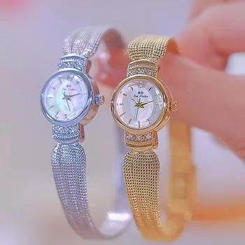 2024 Легкие Роскошные Ювелирные Изделия Пшеничные Уши Часы для Женщин Известный Роскошный Бренд Ремешок Из Нержавеющей Стали Водонепроницаемые Элегантные Женские Наручные Часы с Маленьким Циферблатом