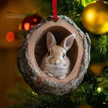 2024 Лесные животные украшения Адвент-календарь Акриловые животные Рождественская елка Подвесной декор 24-дневный календарь обратного отсчета 1 Set