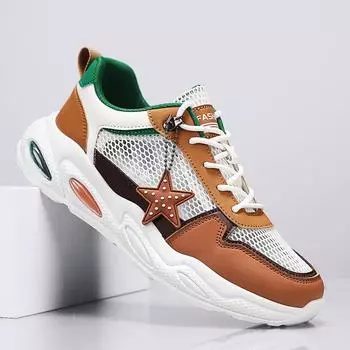 2024 летние дышащие кроссовки с большой сеткой, мужская спортивная обувь, модная обувь для папы, повседневная сетчатая обувь для мужчин 39 синий