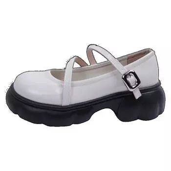 2024 Летние дышащие повседневные мокасины для женщин на платформе из кожи, удобные мокасины на танкетке, женские вулканизированные кроссовки 36 белый