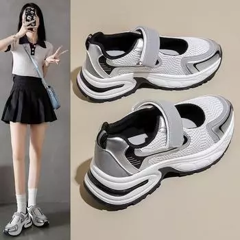 2024 летние дышащие туфли в стиле поп, женские повседневные женские туфли для студентов, кроссовки для бега на толстой подошве, женские HB220 35