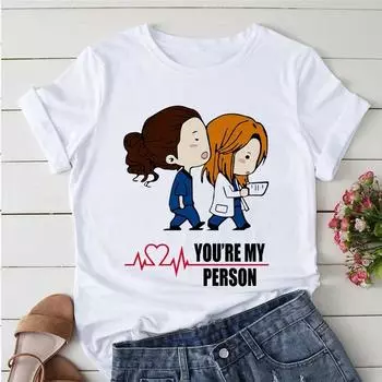 2024 Летние футболки Женские Greys Anatomy You re My Person Графические женские футболки Kawaii Одежда с коротким рукавом Женские футболки Топы S