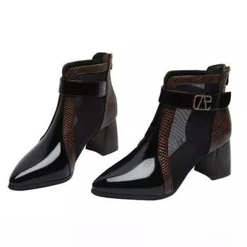 2024 Летние модные брендовые туфли на высоком каблуке для женщин, туфли на вечеринку, современные женские туфли на квадратном каблуке 7 см с острым носком, кружевные женские туфли-лодочки D108 4.5 чёрный