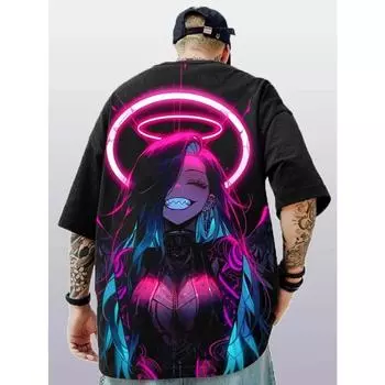 2024 Летние модные футболки для мужчин и женщин унисекс большого размера с героями аниме в японском стиле в уличном стиле супер крутые парные футболки S