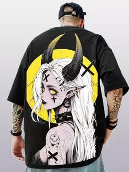 2024 Летние модные футболки для мужчин и женщин унисекс большого размера с героями аниме в японском стиле в уличном стиле супер крутые парные футболки S