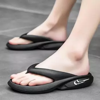 2024 летние мужские модные тапочки на мягкой подошве, удобные, износостойкие, противоскользящие, простые пляжные тапочки 40-41 белый