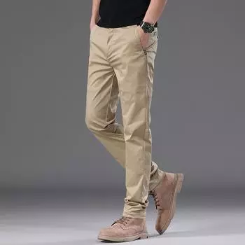 2024 Летние мужские повседневные брюки высокого качества Удобные, легкие, мягкие, облегающие, микроэластичные деловые повседневные брюки 28 чёрный