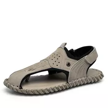 2024 Летние мужские сандалии Летние спортивные удобные плоские пляжные модные тапочки для прогулок на открытом воздухе Нескользящие повседневные шлепанцы 38 чёрный