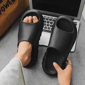 2024 Летние мужские шлепанцы Мужские Женские тапочки Нескользящие Оригинальные Сандалии Женская Пляжная Повседневная Обувь Шлепанцы ЭВА Мужские Пляжные Сандалии 40-41 бежевый