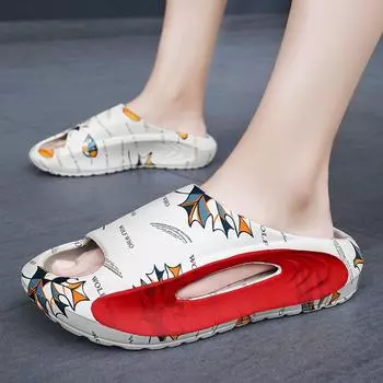 2024 Летние мужские тапочки Летняя обувь для отдыха Мужская пляжная обувь Удобная мужская обувь Уличные мужские тапочки Модные шлепанцы Пара тапочек 36 белый