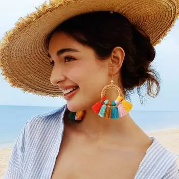 2024 летние новые богемные серьги из бисера ручной работы для женщин, дорожные праздничные украшения