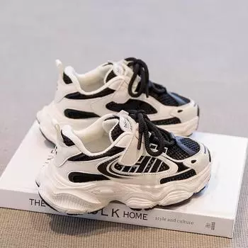 2024 Летние новые детские кроссовки для девочек, модные удобные кроссовки с мягкой подошвой и сеткой для школьников, бегущих повседневных спортивных кроссовок 26 фиолетовый