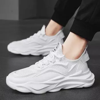 2024 летние новые дышащие сетчатые кроссовки для папы универсальные модные спортивные кроссовки на платформе износостойкие повседневные туфли для мужчин 39