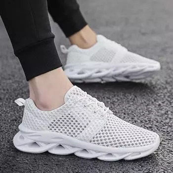 2024 летние новые дышащие сетчатые туфли, ультралегкая повседневная мужская обувь, размеры 36-45 36 белый