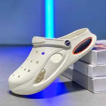 2024 летние новые мужские сандалии Baotou Drag легкие дышащие мужские сандалии для дома повседневная одежда пляжные сандалии мужские 39 белый